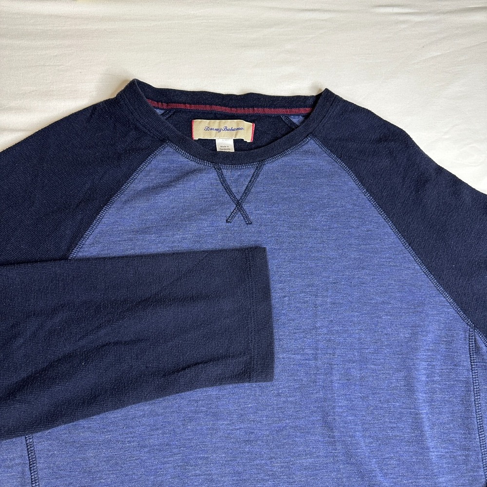 Tommy Bahama Mens Large‎ Sweater Long Sleeve Pullover Crew Neck Blue